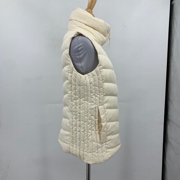 Talbots Vest Womens XS Extra Small Cream Down Filled Full Zip Turtleneck Jacket - Picture 6 of 14